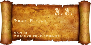 Muser Mirjam névjegykártya